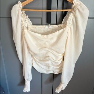 Astr Cream Textured Blouse